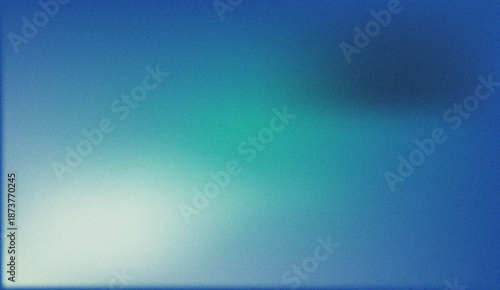Blue Green Grainy Gradient Background with Soft Noise Texture