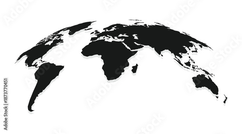 3d globe map isolated on white background. Infographic world map multiple locations. Vector illustration.