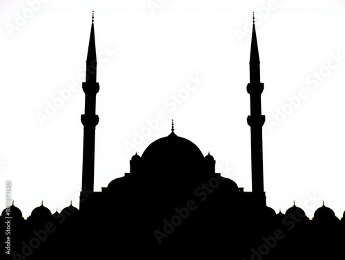Wallpaper Mural Silhouette of a mosque with twin minarets Torontodigital.ca