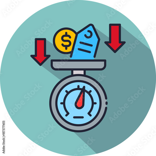 Price Pressure isometric icon