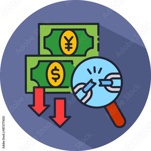 Currency Weakness isometric icon