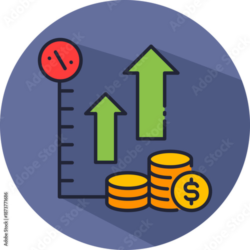 Interest Hike isometric icon