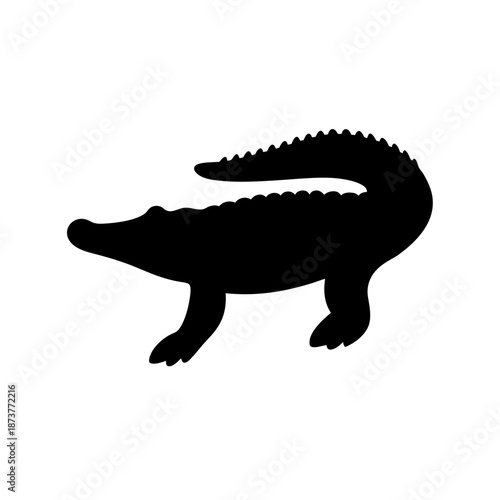 Silhouette of an alligator