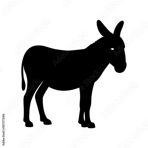 Silhouette of a donkey