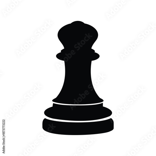 Elegant Black Chess Queen Silhouette Illustration on White Background for Games