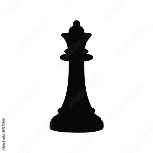The Powerful Queen Chess Piece Standing Alone in Stark Black Silhouette