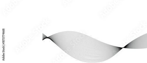 Wavy vector black abstract line ideal for website and digital interface design, isolated on white background vector illustration.