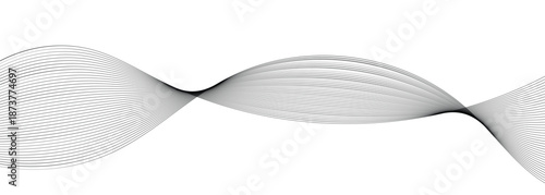 Wavy vector black abstract line ideal for website and digital interface design, isolated on white background vector illustration.