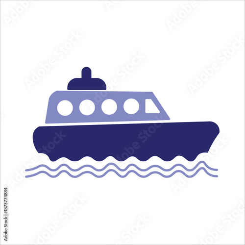 ferry icons. simple colored vector