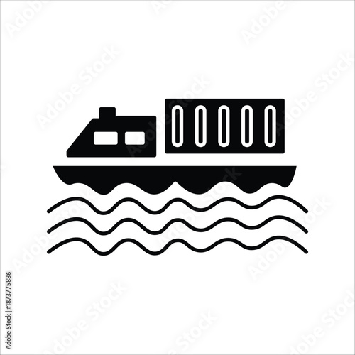 cargo icons. simple solid vector