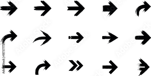Assorted arrows pointing in various directions on a clean white background