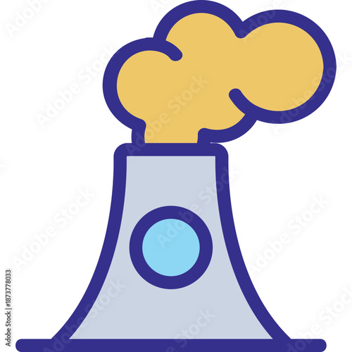 Factory Chimney with Smoke Icon
