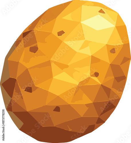 potato with lowpoly art, eps 10 illustration