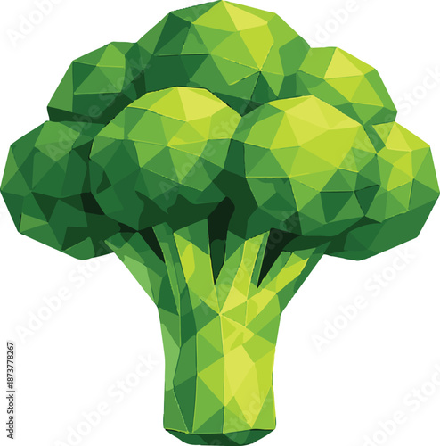 brocoli with lowpoly art, eps 10 illustration
