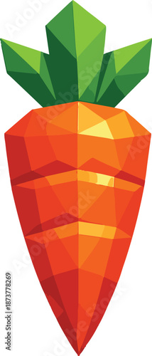 carrot with lowpoly art, eps 10 illustration