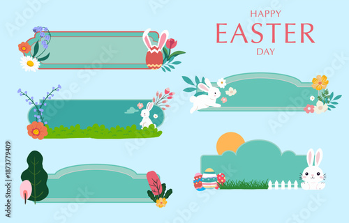 cute easter banner for kid greeting card