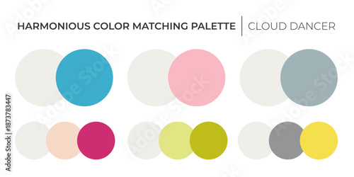 Harmonious color matching palette 2026. Cloud dancer