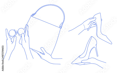 Minimalist line illustration of a person covering their face with both hands, wearing a hat