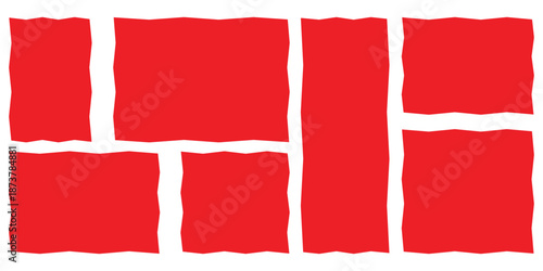 Set of wavy organic rectangles and squares. zigzag Vector wavy rectangles with texture, irregular text boxes. Geometric zig zag wavy edge stickers.