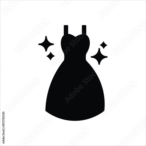 dress icons. simple solid vector illustration