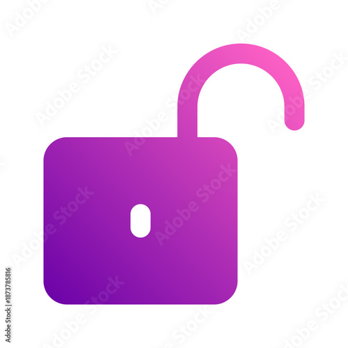 unlock glyph gradient icon
