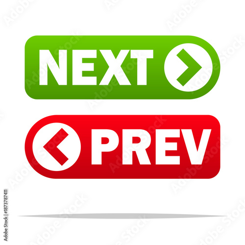 Next and previous button vector isolated illustration