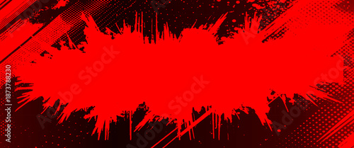 Vector hand drawn diagonal red brush stroke banner background