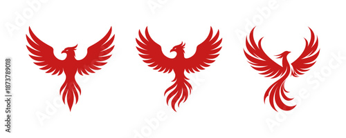 vector set silhouette logo of phoenix (artwork 1)