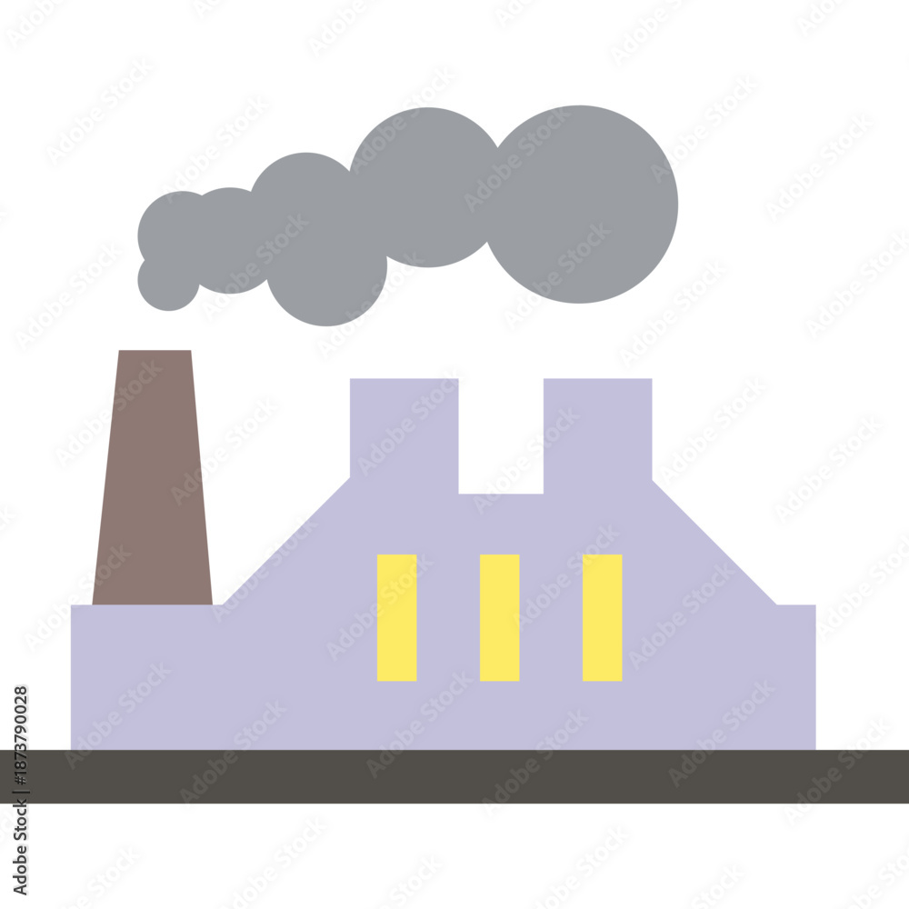 Naklejka premium Factory with Smoke Stack Icon