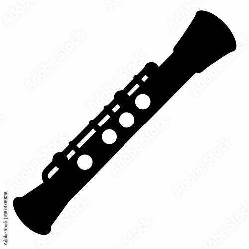 A Detailed Silhouette of a Clarinet, A Classical Woodwind Instrument