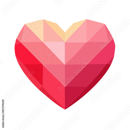 Geometric Heart Icon representing love, romance, and well-being, designed for digital applications and creative projects
