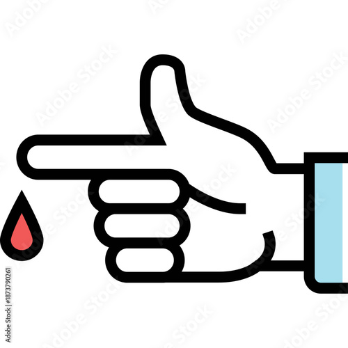 Finger prick for blood test icon