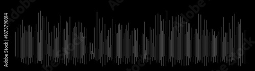 White sound wave pattern on black background audio signal animation waveform music