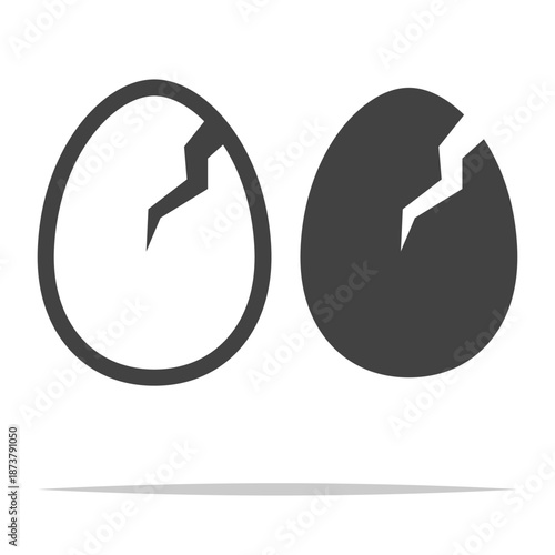 Cracked broken egg icon transparent vector isolated