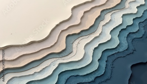 Abstract Topographic Layers With Gradient Colors Transitioning From Cream To Deep Blue A Textured Topography Background With