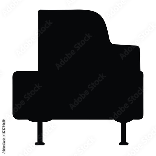 Silhouette of an Upright Piano, Representing Music and Artistic Expression