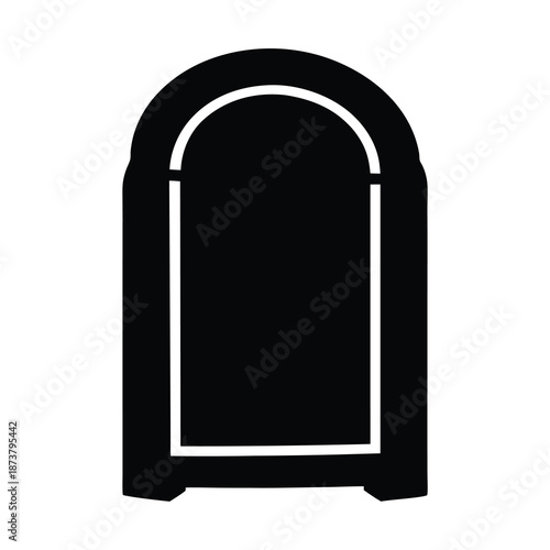 Silhouette of a Sandwich Board Advertising Sign Isolated on White Background