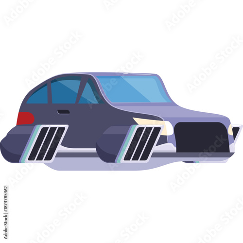 Futuristic Flying Car Illustration