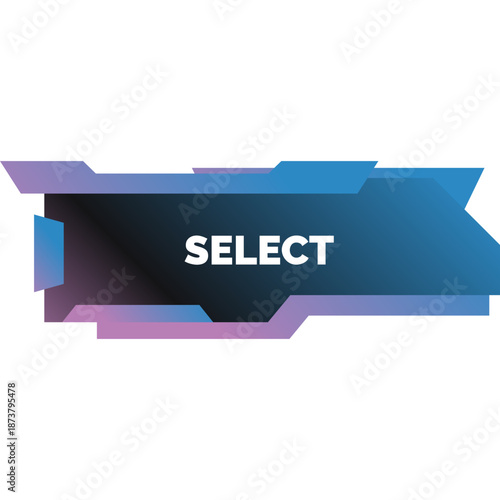Futuristic Select Button with Blue and Purple Gradient