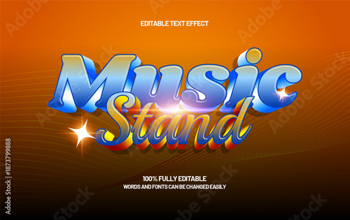 Music Stand Editable Text Effect – Vintage Handcrafted Typography for Poster, Album, and Logo