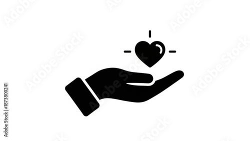 Hand Holding Heart Icon Symbolizing Love and Care