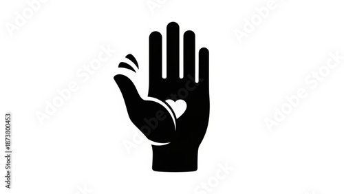 Hand Holding Heart Gesture Symbolizing Love and Care Isolated on White