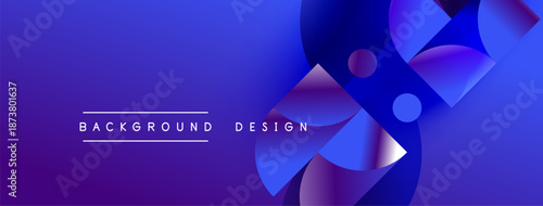 Abstract purple design features overlapping shapes, gradients, dynamic composition. Modern aesthetic suitable for backgrounds, presentations.