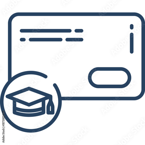Graduation Cap and Credit Card Icon