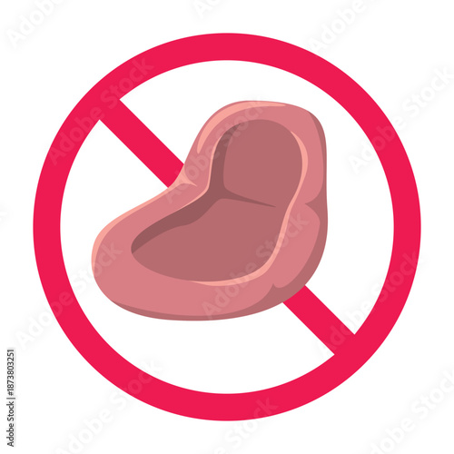 No beanbag chair sign, no lounge chair allowed symbol, no soft chair symbol, no soft chair symbol 
