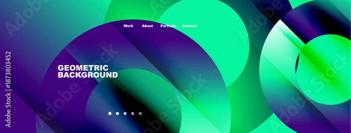 Abstract geometric design. Vibrant colors blend, creating dynamic visual experience. Modern aesthetic suitable for website header.