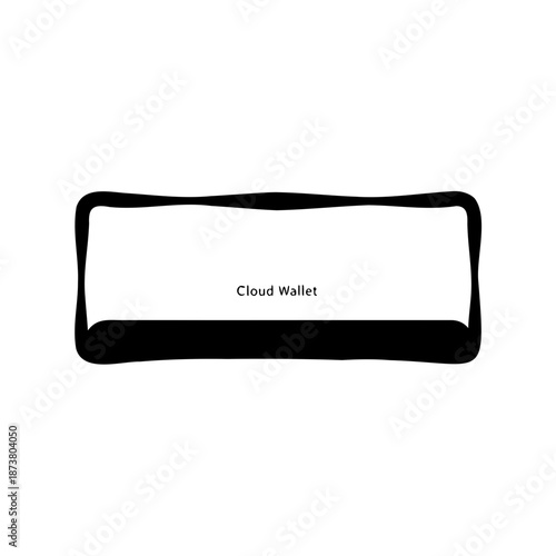 Abstract depiction of a Cloud Wallet in minimal black and white graphics