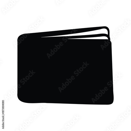 Silhouette of a book with pages slightly open on a white background