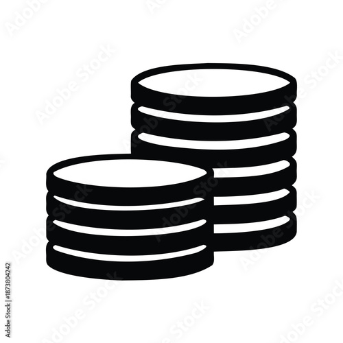 Vector illustration of stacks of coins depicting wealth and financial savings