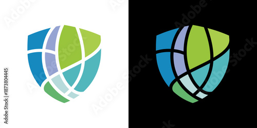 secure shield logo design inspiration.